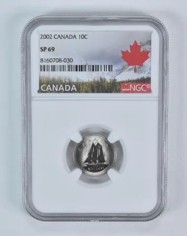 2002 Canada 10 Cent Bluenose SP69 NGC Canada Label
