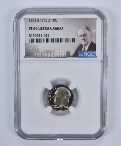 1981-S Roosevelt Dime Type 2 PF69 UCAM NGC Special Label