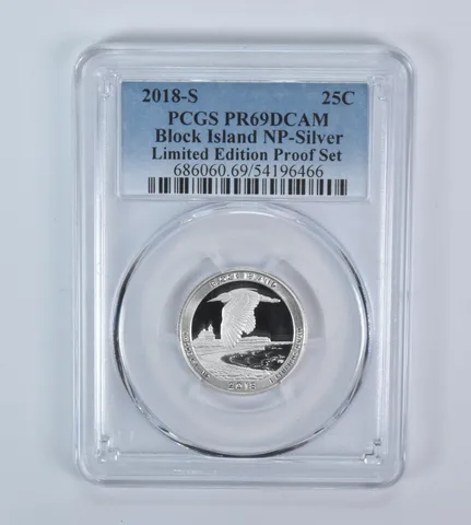 2018-S Washington Quarter ATB Block Island Silver LE Set PR69 DCAM PCGS