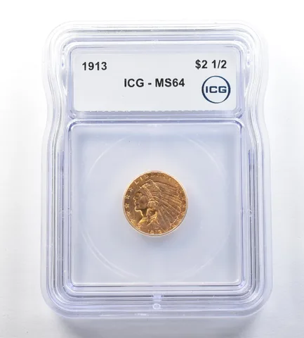 1913 $2.50 Indian Head Gold Quarter Eagle MS64 ICG *0406