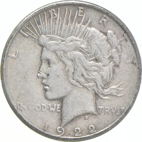 1922-S Peace US Silver Dollar - 90% San Francisco Minted