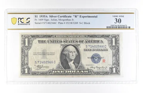 1935 A $1 Silver Certificate R Experimental Fr#1609 Very Fine 30 PCGS *5825