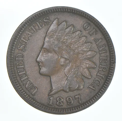 XF 1897 Indian Head Copper Cent Penny - High Grade Sample