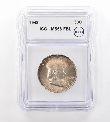 1948 Franklin Half Dollar MS66 FBL ICG Beautiful Tone *7541