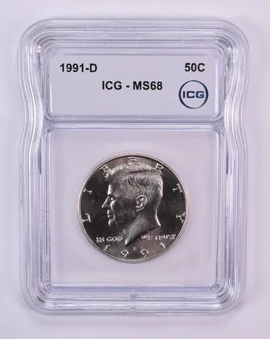 1991-D Kennedy Half Dollar MS68 ICG