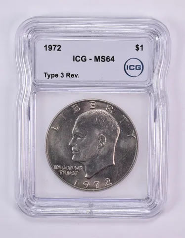 1972 Eisenhower $1 Type 3 Reverse MS64 ICG