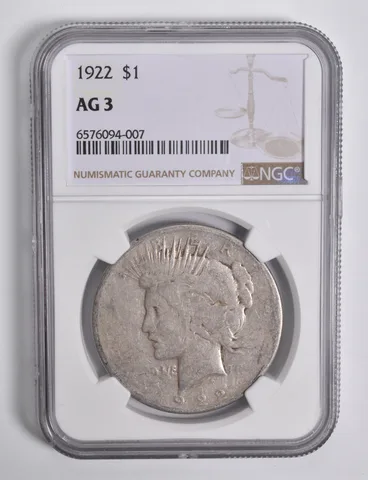 AG3 1922 Peace Silver Dollar NGC Low Ball Lowball Pocket Piece *4662