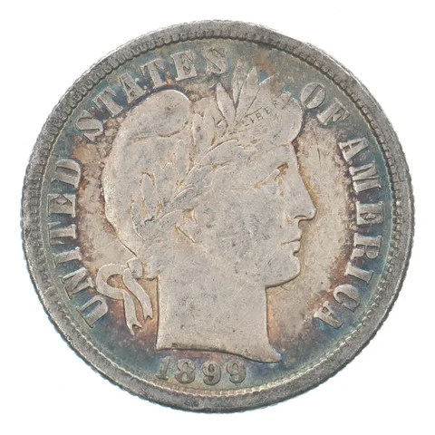 1899 Barber Dime Beautiful Tone a9529