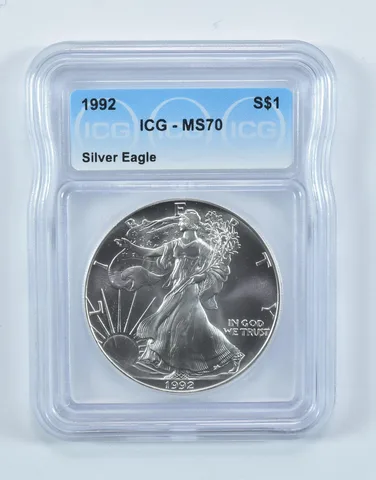 1992 American Silver Eagle MS70 ICG
