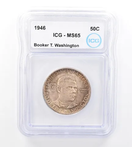 1946 Booker T Washington Commemorative Half Dollar MS65 ICG Beautiful Tone *1699
