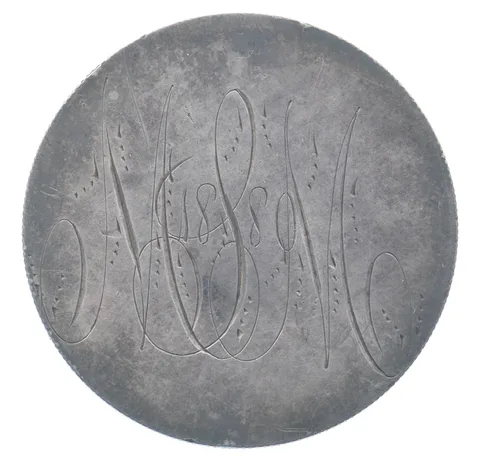 1878 Morgan Silver Dollar Love Token MSM "1880" a8598