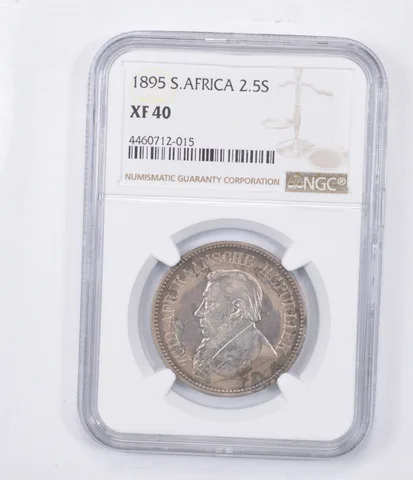 XF40 1895 South Africa 2 1/2 Shillings - Graded NGC a1322