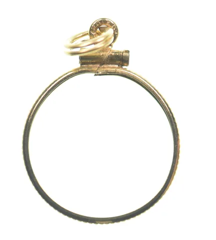12k 0.7 Gram Gold Filled 15.5mm Coin Bezel Pendant Frame Edge *4980