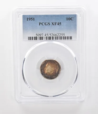 1951 Roosevelt Dime XF45 PCGS Beautiful Tone a1060