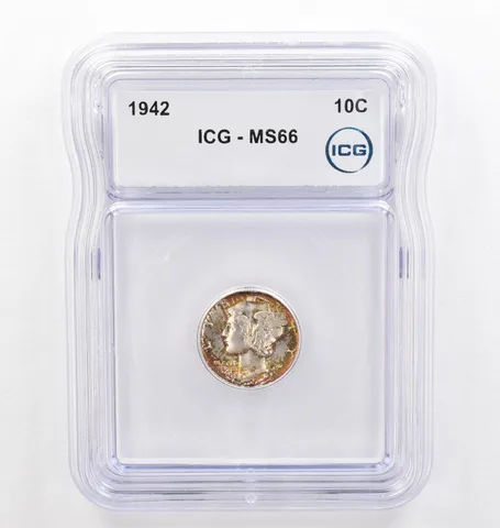 1942 Mercury Dime MS66 ICG Beautiful Tone *0203