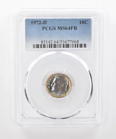 1972-D Roosevelt Dime MS64 FB PCGS Beautiful Tone *1339