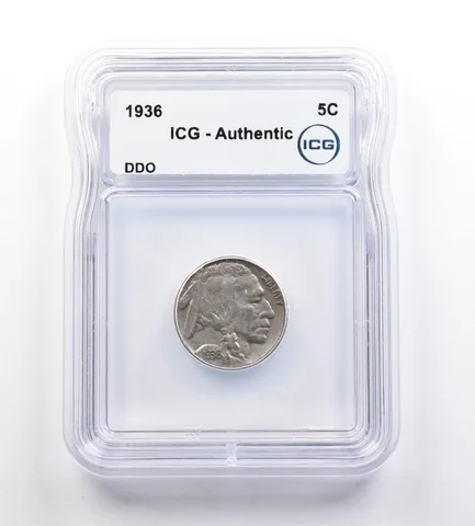 1936 Indian Head Buffalo Nickel DDO Authentic ICG *9182