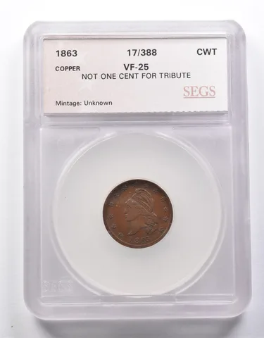 1863 Civil War Token One Cent *8610