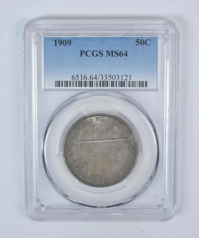1909 Barber Half Dollar MS64 PCGS Beautiful Tone *5908