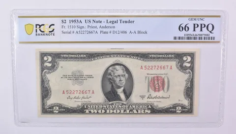 $2 1953 A US Legal Tender Fr#1510 Gem Unc 66 PPQ PCGS