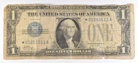 $1 1928 Silver Certificate Star Error Funny Back a3990