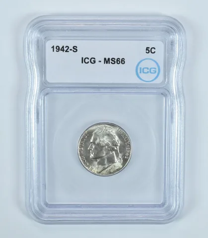 1942-S Jefferson Nickel MS66 ICG (WTN Wartime)
