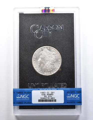 1883-CC Morgan Silver Dollar GSA Hoard MS63+ NGC *2498