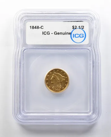 1848-C $2.50 Liberty Head Gold Quarter Eagle Genuine ICG a0335