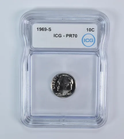 1969-S Roosevelt Dime PR70 ICG