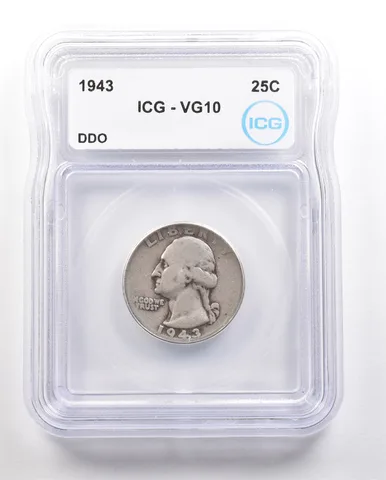 1943 Washington Quarter DDO VG10 ICG *6421