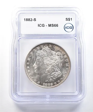 1882-S Morgan Silver Dollar MS66 ICG a9007