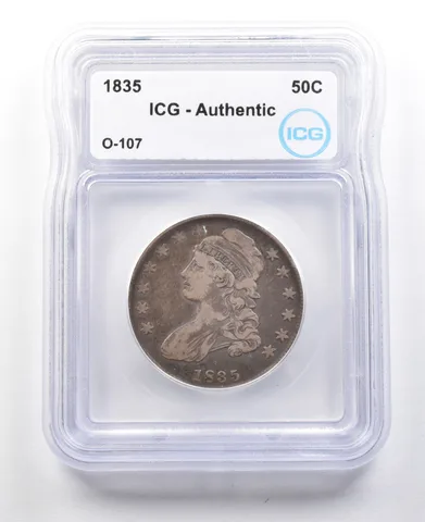 1835 Capped Bust Half Dollar O-107 Authentic ICG *3034