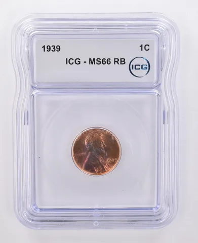 1939 Lincoln Wheat Cent MS66 RB ICG Beautiful Tone *0088