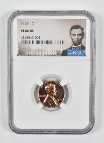 1955 Lincoln Cent PF66 RD NGC Special Lbl