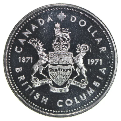 1971 Canada 50% Silver Canadian Silver Dollar - British Columbia