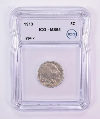 1913 Indian Head Buffalo Nickel Type 2 MS65 ICG