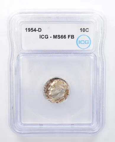 1954-D Roosevelt Dime MS66 FB ICG Beautiful Tone *7597
