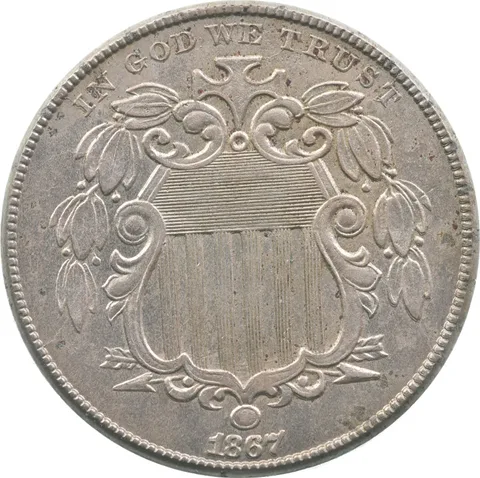 1867 Shield Nickel No Rays *2017
