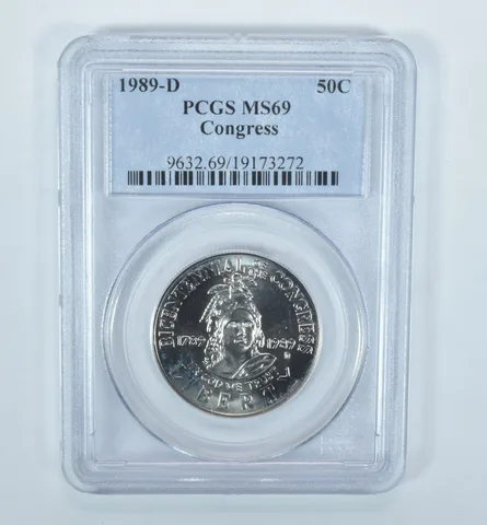 1989-D Congress Commemorative Half Dollar MS69 PCGS Blue Label