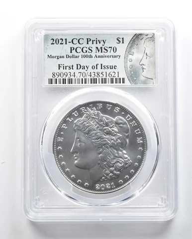 MS70 2021-CC Privy Morgan Silver Dollar FDOI PCGS a0588