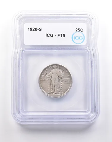 1920-S Standing Liberty Quarter F15 ICG *5072
