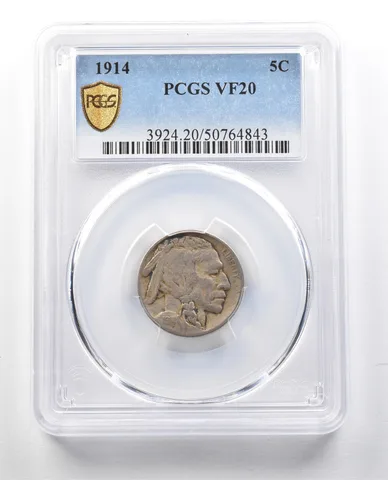 1914 Indian Head Buffalo Nickel VF20 PCGS 1914/3 1914/1913 *1323
