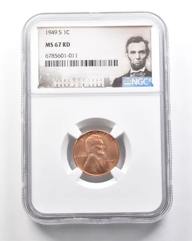 1949-S Lincoln Wheat Cent MS67 RD NGC a7465