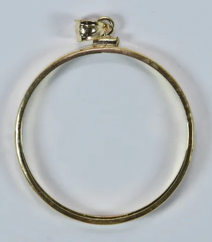 14kt Gold Coin Bezel Morgan Peace Dollar 38mm 3.1g *9527