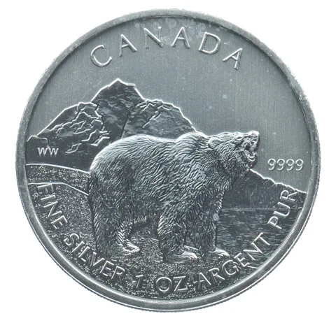 Better Date 2011 Canada $5 1 Oz. Silver Grizzly Bear World Coin- Silver *780