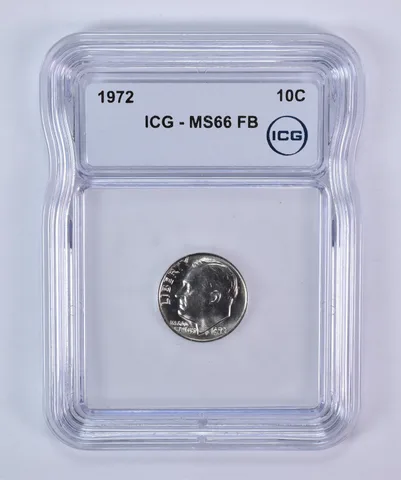 1972 Roosevelt Dime MS66 FB ICG