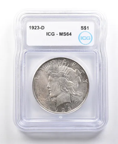 1923-D Peace Silver Dollar MS64 ICG *4440