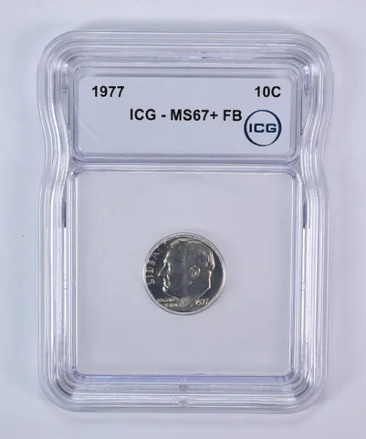1977 Roosevelt Dime MS67+ FB ICG