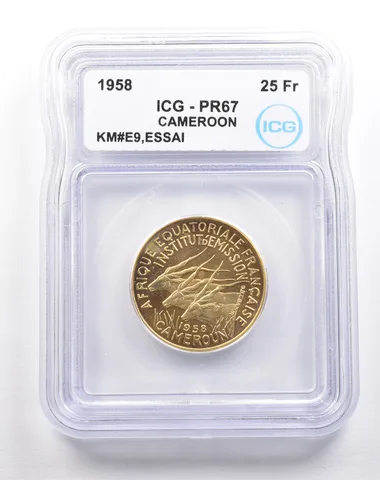 1958 Cameroon 25 Francs KM#E9 Essai PR67 ICG *5524