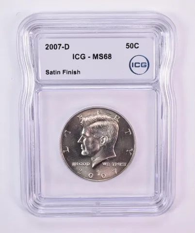 2007-D Kennedy Half Dollar Satin Finish MS68 ICG